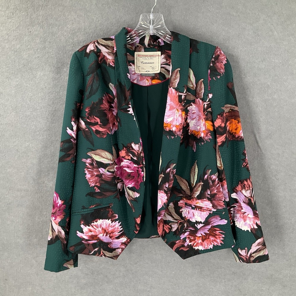 Anthropologie Cartonnier Floral Open Blazer Size‎ 2 Women's Workwear Casual
